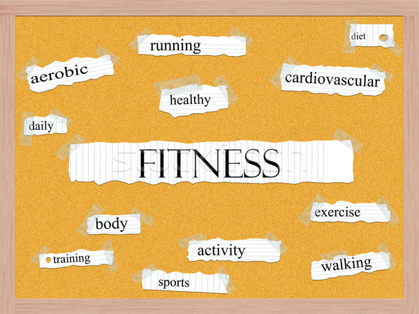 Fitness Wort groß täglich Ernährung Stock foto © mybaitshop