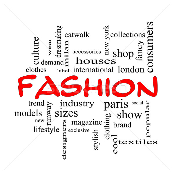 Fashion Word Cloud Concept in red caps Stock photo © mybaitshop