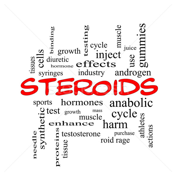 Stock photo: Steroids Word Cloud Concept in red caps