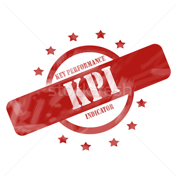 Red Weathered KPI Stamp Circle and Stars design Stock photo © mybaitshop