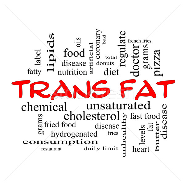 Stock photo: Trans Fat Word Cloud Concept in red caps