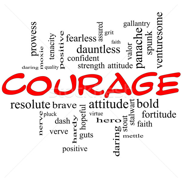 Courage nuage de mots rouge magnifique nuage [[stock_photo]] © mybaitshop