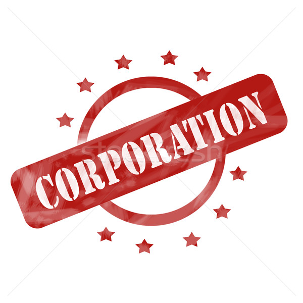 Rood verweerde corporatie stempel cirkel sterren Stockfoto © mybaitshop
