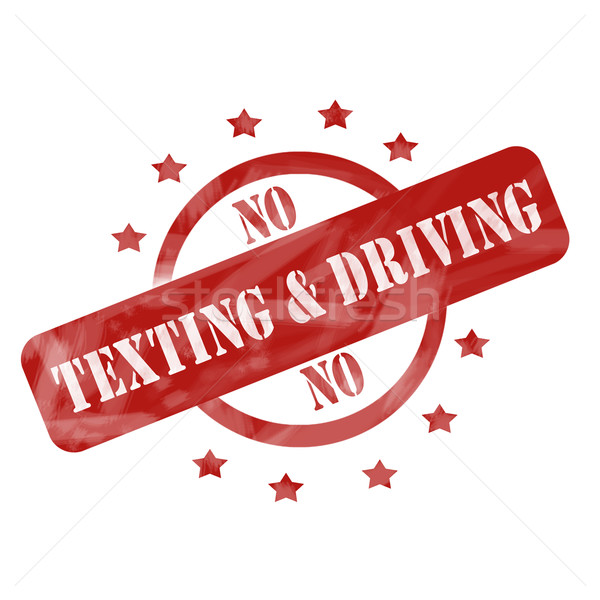 Red Weathered No Texting and Driving Stamp design Stock photo © mybaitshop