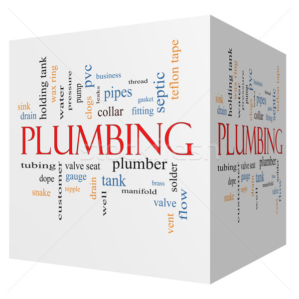 Plumbing 3D cube Word Cloud Concept Stock photo © mybaitshop