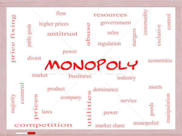 Monopoly Word Cloud Concept on a Whiteboard Stock photo © mybaitshop