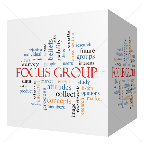 Focus Group 3D cube Word Cloud Concept Stock photo © mybaitshop