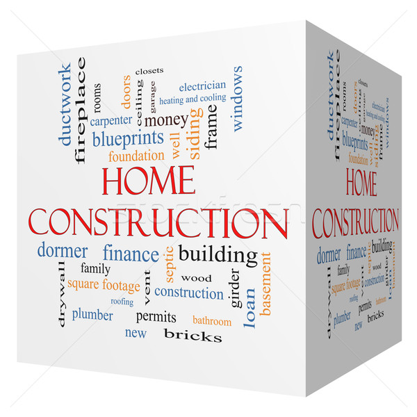 Home Construction 3D cube Word Cloud Concept Stock photo © mybaitshop