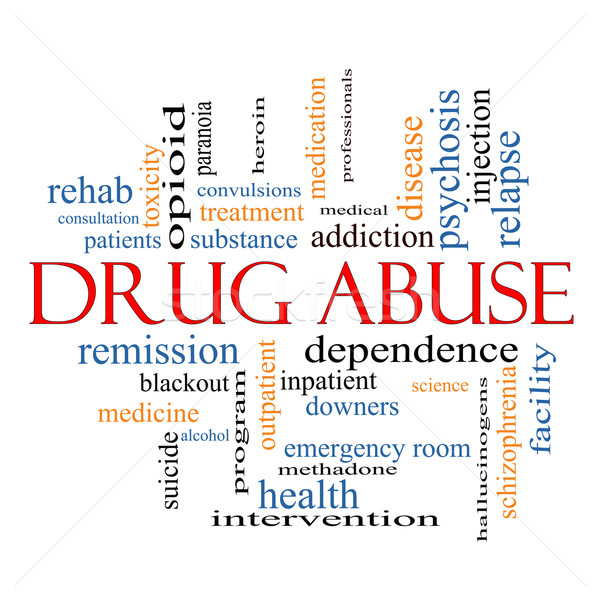 Drogen Missbrauch Wort-Wolke groß Abhängigkeit Heroin Stock foto © mybaitshop