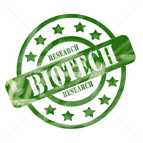 Groene verweerde biotech onderzoek stempel cirkels Stockfoto © mybaitshop