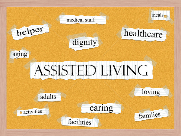 Assisted Living Corkboard Word Concept Stock photo © mybaitshop