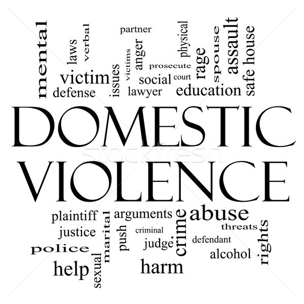 Violence domestique nuage de mots blanc noir magnifique victime [[stock_photo]] © mybaitshop