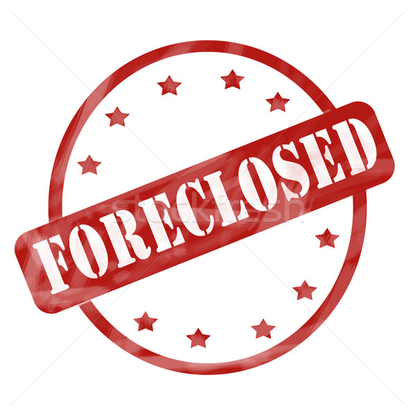 Red Weathered Foreclosed Stamp Circle and Stars Stock photo © mybaitshop