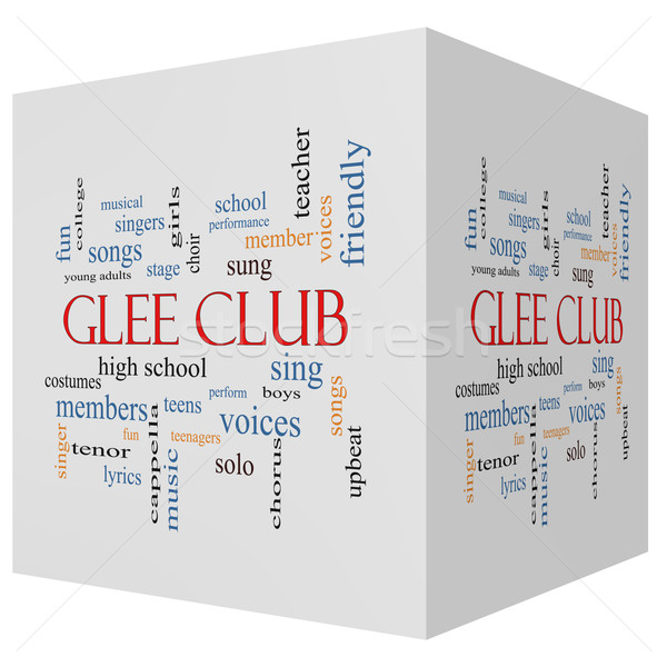 Glee Club 3D cube Word Cloud Concept Stock photo © mybaitshop