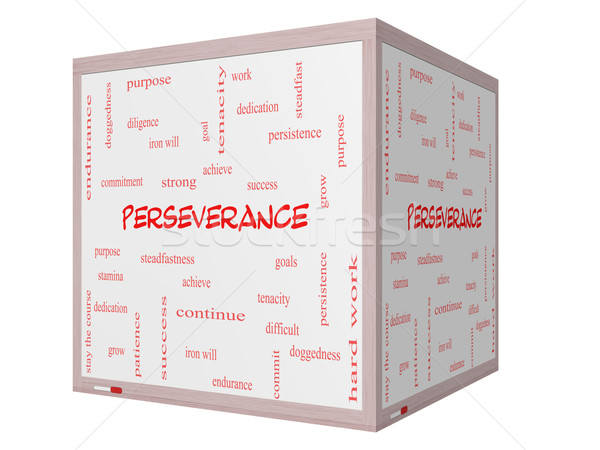 Perseverancia nube de palabras 3D cubo Foto stock © mybaitshop