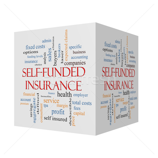 Self Funded Insurance 3D cube Word Cloud  Stock photo © mybaitshop