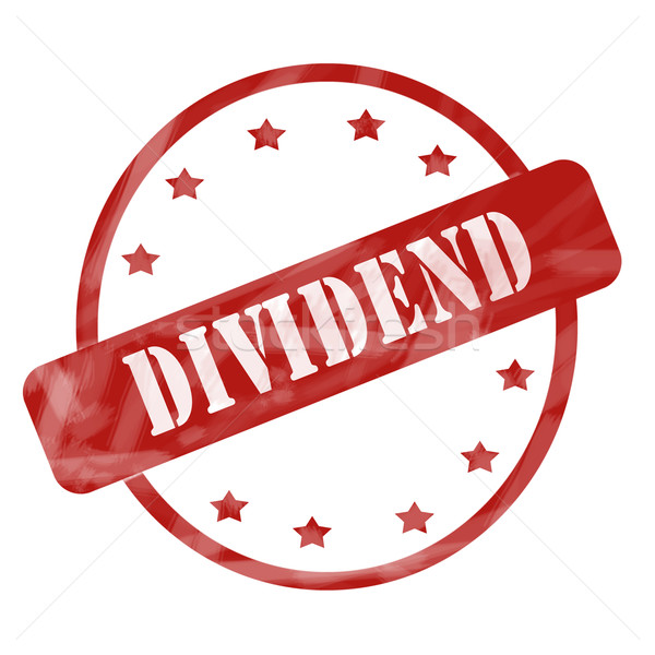 Red Weathered Dividend Stamp Circle and Stars Stock photo © mybaitshop