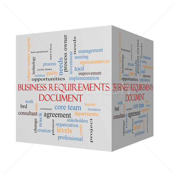 Business Requirements Document 3D cube Word Cloud Concept  Stock photo © mybaitshop