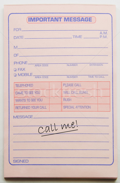 Important Message Call Me memo pad Stock photo © mybaitshop