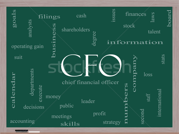 CFO Word Cloud Concept on a Blackboard Stock photo © mybaitshop