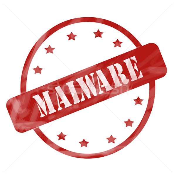 Czerwony wyblakły malware pieczęć kółko gwiazdki Zdjęcia stock © mybaitshop