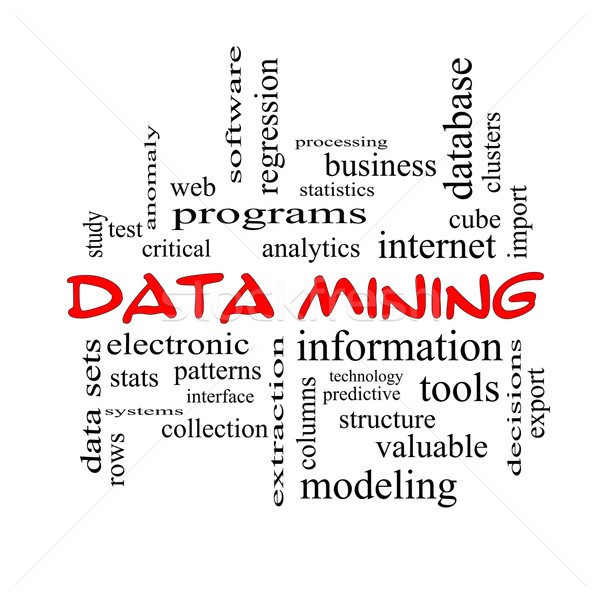 Data Mining Word Cloud Concept in red caps Stock photo © mybaitshop
