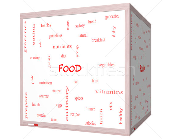 Alimentare word cloud 3D cubo Foto d'archivio © mybaitshop