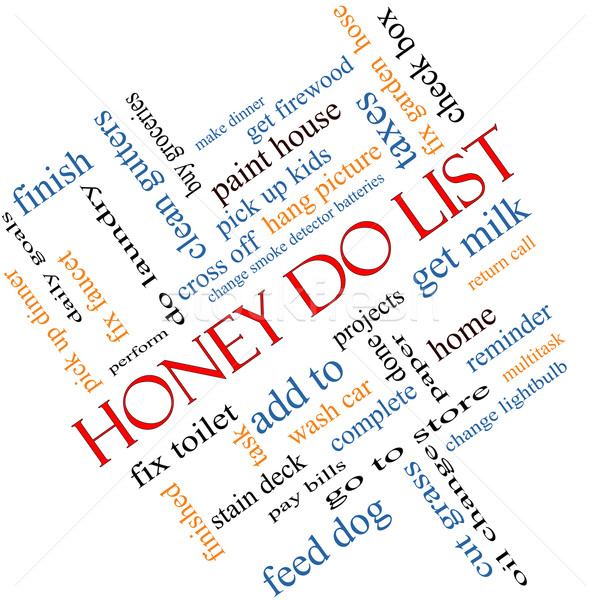 Honey Do List Word Cloud Concept Angled Stock photo © mybaitshop