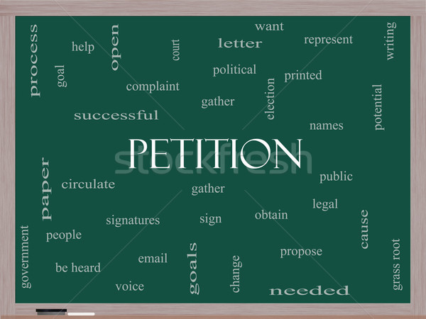 Petition Word Cloud Concept on a Blackboard Stock photo © mybaitshop