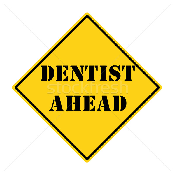 Dentista à frente assinar amarelo preto diamante Foto stock © mybaitshop