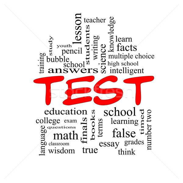 Test Word Cloud Concept in red caps Stock photo © mybaitshop