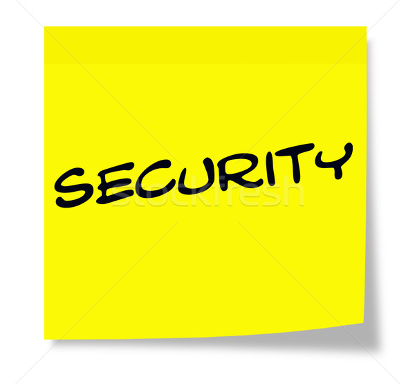 Security written on a yellow sticky note Stock photo © mybaitshop
