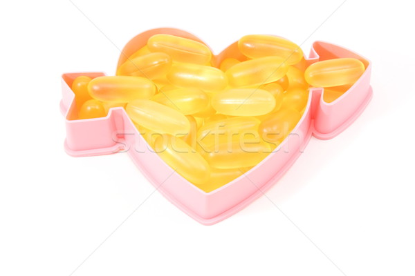 心臟 健康 魚油 丸 顯示 商業照片 © mybaitshop