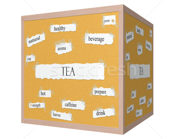 Tea 3D cube Corkboard Word Concept Stock photo © mybaitshop