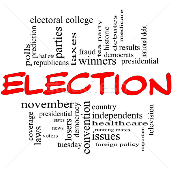 Elezioni rosso nero word cloud presidenziale Foto d'archivio © mybaitshop