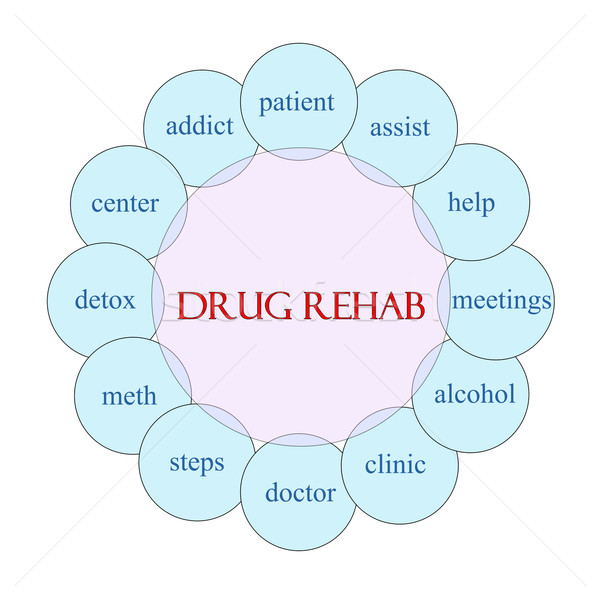 Drogas rehabilitación circular palabra diagrama rosa Foto stock © mybaitshop