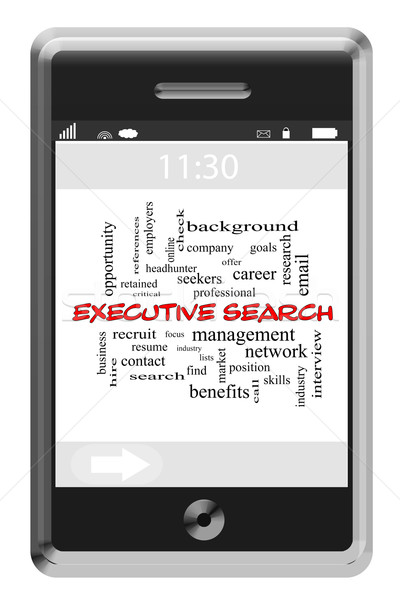 Executive Search Word Cloud Concept on Touchscreen Phone Stock photo © mybaitshop