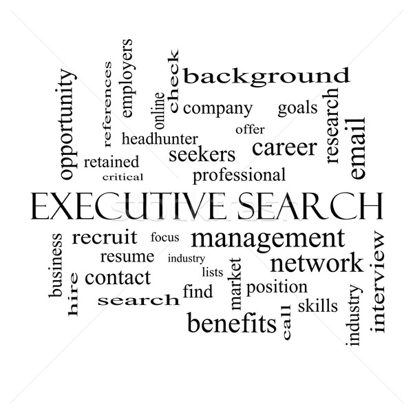 Executive Search Word Cloud Concept in black and white Stock photo © mybaitshop