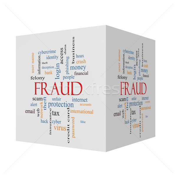 Fraud 3D cube Word Cloud Concept  Stock photo © mybaitshop