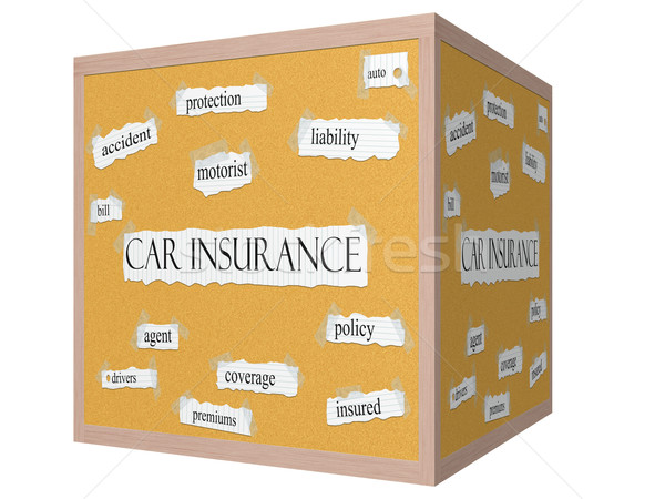 Car Insurance 3D cube Corkboard Word Concept Stock photo © mybaitshop