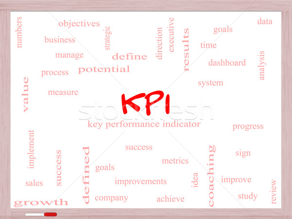 KPI Word Cloud Concept on a Whiteboard Stock photo © mybaitshop
