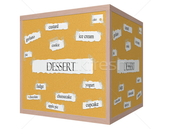 Dessert 3D cube Corkboard Word Concept Stock photo © mybaitshop