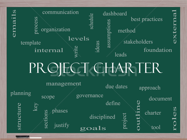 Project Charter Word Cloud Concept on a Blackboard Stock photo © mybaitshop