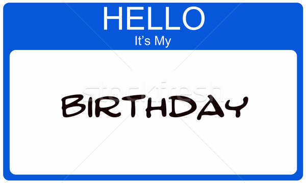 Ciao compleanno blu targhetta Foto d'archivio © mybaitshop