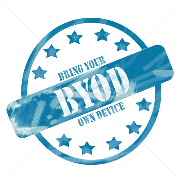 Blue Weathered BYOD Stamp Circle and Stars Stock photo © mybaitshop