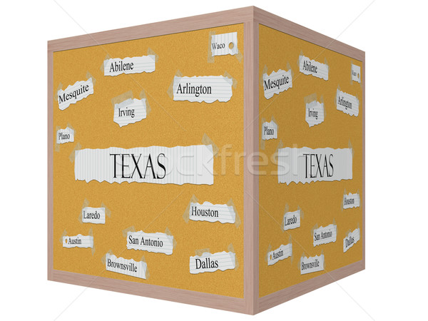 Texas State 3D cube Corkboard Word Concept Stock photo © mybaitshop
