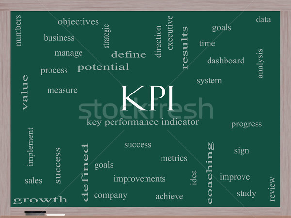 KPI Word Cloud Concept on a Blackboard Stock photo © mybaitshop