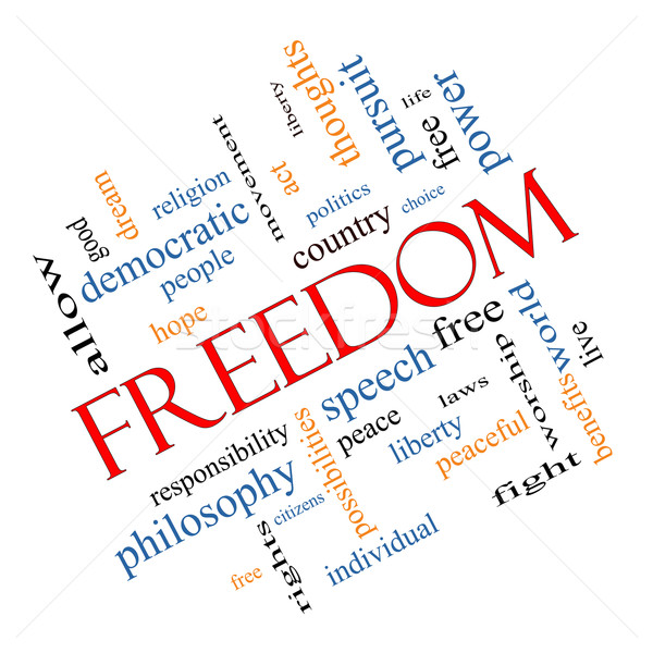Freedom Word Cloud Concept Angled Stock photo © mybaitshop