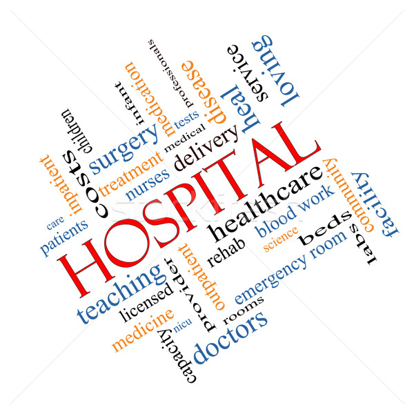 Hospital Word Cloud Concept Angled Stock photo © mybaitshop