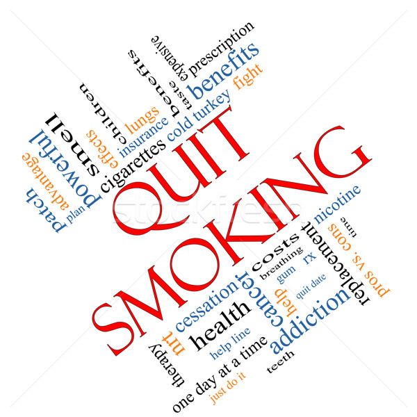 Quit Smoking Word Cloud Concept Angled Stock photo © mybaitshop